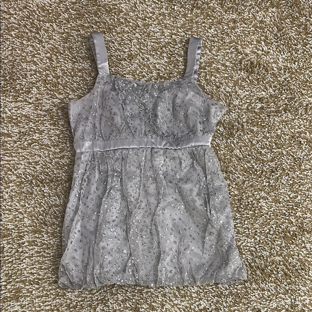 Justice Silver Glittery Kids Top